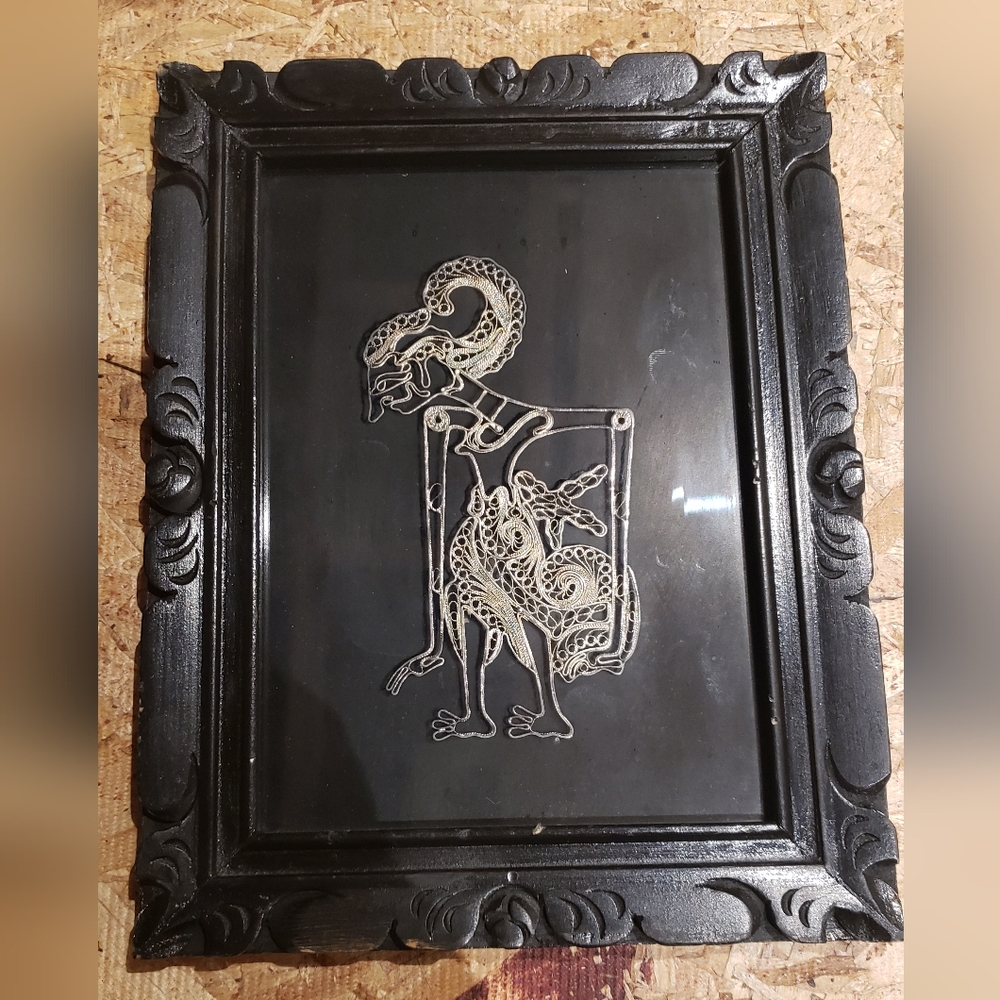 Black Framed SILVER Art with Intricate Design